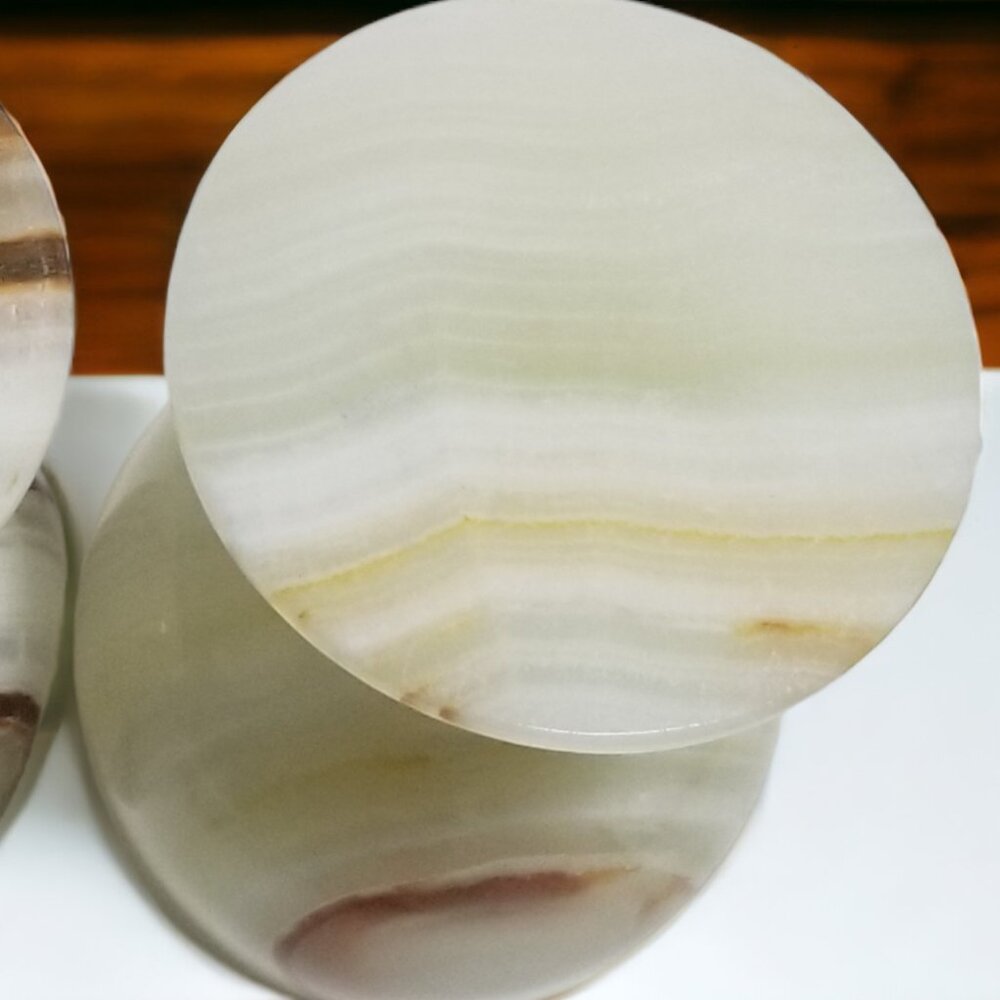 Vintage Onyx Marble Natural Stone Wine Glass Goblets- Set of Two - Picture 14 of 16